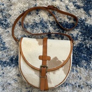 Nordstrom Stylish Tan and Cream Cow Hide Women's Bag